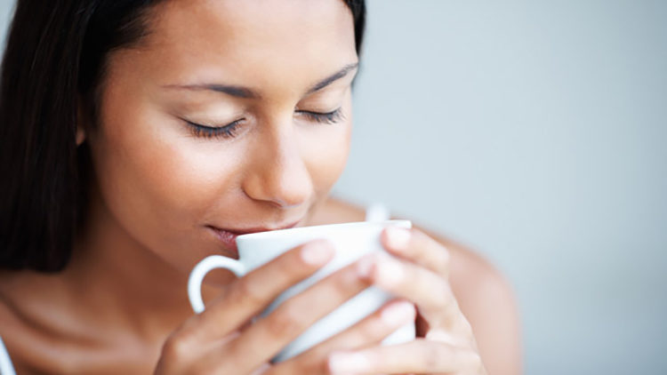 Woman drinking coffee